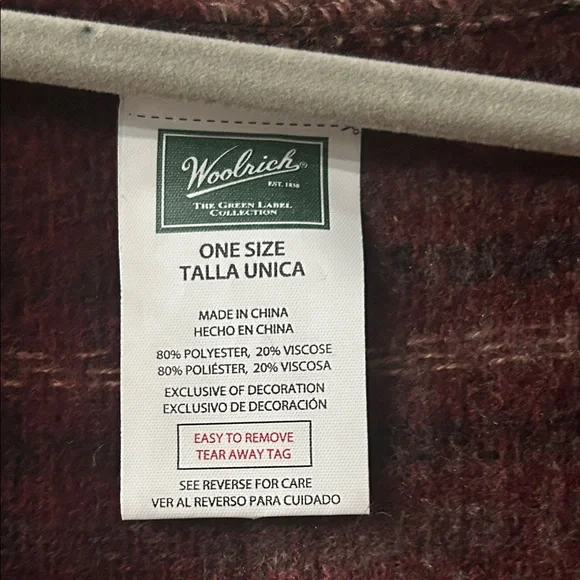 Woolrich Burgundy and Gray Shawl - Picture 2 of 5